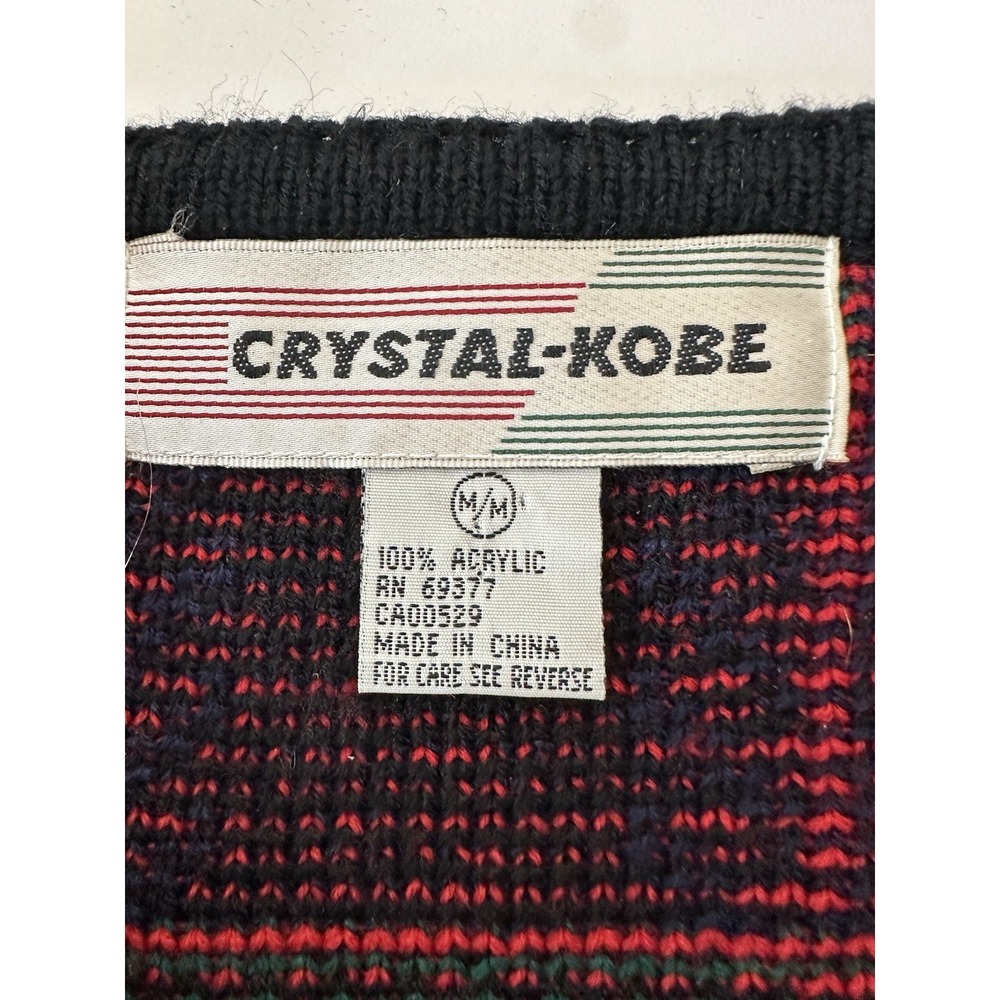 Crystal-Kobe Cardigan Sweater Women Medium Plaid Pockets Academia Career Y2K - Picture 3 of 7